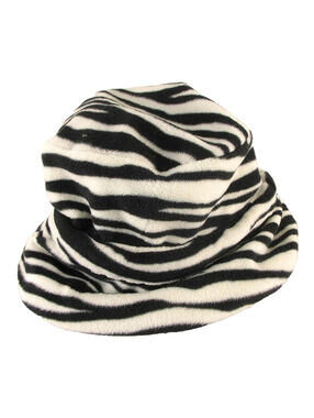 Merona Womens Pullover Bucket Hat Zebra Print One Size Black/Cream